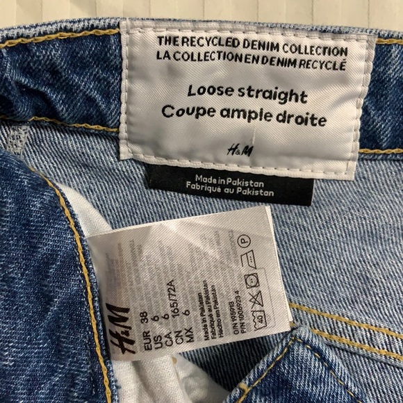 H&M Loose Straight Leg Patchwork Denim Jean - Picture 3 of 3